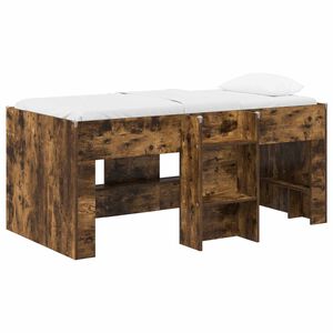 vidaXL Cama Alta para Crian&ccedil;as Carvalho Fumado 80 x 160 cm