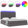 vidaXL Cama com arruma&ccedil;&atilde;o e LED Cinzeto 180 x 200 cm Couro sint&eacute;tico