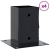 vidaXL Bases de coluna quadradas 4 pe&ccedil;as 91x91 mm a&ccedil;o revestido a p&oacute;