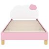 vidaXL Estrutura de Cama Infantil com Cabeceira Rosa 90 x 200 cm PU