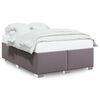 vidaXL Estrutura de cama 140x200 cm couro artificial cinzento