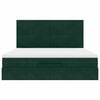 vidaXL Estrutura de cama otomana com colch&atilde;o verde escuro veludo