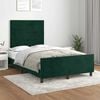 vidaXL Estrutura de cama com colch&atilde;o verde escuro 120x190 cm Veludo