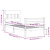 vidaXL Estrutura cama de solteiro c/ cabeceira madeira maciça