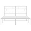 vidaXL Estrutura de cama com cabeceira 120x190 cm metal branco