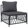 vidaXL 4 pcs conjunto lounge de jardim com almofadões aço antracite