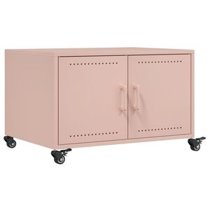 vidaXL Mesa de centro 68x50x43,5 cm aço rosa