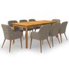 vidaXL 9 pcs conjunto de jantar para jardim castanho