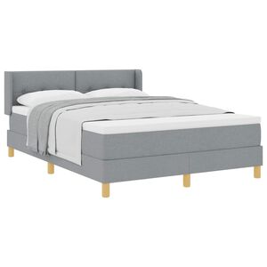 vidaXL Cama Box com colch&atilde;o Cinzento-claro 200 x 160 cm Poli&eacute;ster