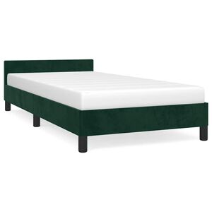 vidaXL Estrutura de cama sem colch&atilde;o 80x200 cm veludo verde-escuro