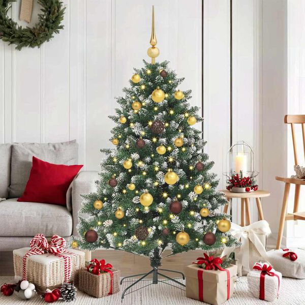 vidaXL &Aacute;rvore de Natal Artificial Verde 120 cm PVC, Pl&aacute;stico e A&ccedil;o