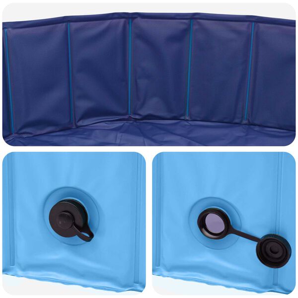 vidaXL Piscina Dobr&aacute;vel para C&atilde;es Azul 160 x 160 x 30 cm PVC