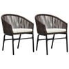 vidaXL Cadeiras de jardim 2 pcs vime PE castanho