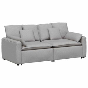 vidaXL Sof&aacute; modular com almofadas cinzento nublado