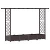 vidaXL Cama Elevada com Treli&ccedil;a e Telhado Castanho 203 x 40 x 121 cm