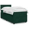 vidaXL Cama com molas/colch&atilde;o 90x200 cm veludo verde-escuro