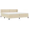 vidaXL Cama Box com colch&atilde;o com cabeceira Creme 200 x 200 cm tecido