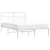 vidaXL Estrutura de cama com cabeceira 135x190 cm metal branco
