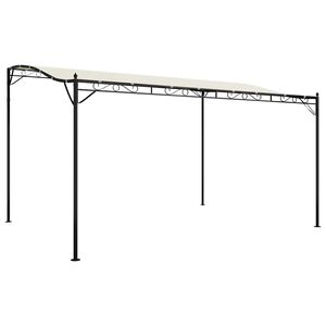 vidaXL Toldo 4x3 m 180 g/m&sup2; tecido e a&ccedil;o cor creme