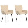 vidaXL Cadeiras de jantar 2 pcs tecido cor creme
