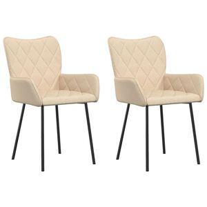 vidaXL Cadeiras de jantar 2 pcs tecido cor creme