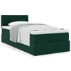 vidaXL Estrutura cama otomana colch&atilde;o 80x200 cm veludo verde escuro