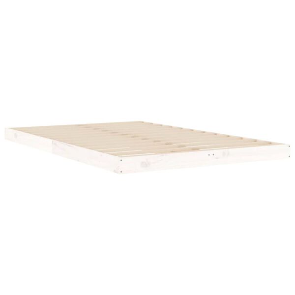 vidaXL Estrutura cama de casal pequena 120x190 cm pinho maci&ccedil;o branco