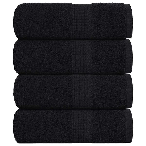 vidaXL Toalhas de bid&eacute; FROGN 4 pcs 30x50 cm 360 g/m&sup2; preto