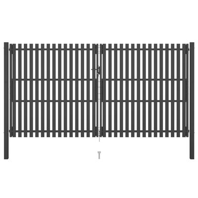 vidaXL Portão de cerca para jardim 4x2,5 m aço antracite