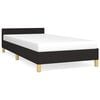 vidaXL Estrutura cama c/ cabeceira sem colch&atilde;o tecido 90x200 cm preto