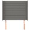 vidaXL Cabeceira cama c/ abas tecido 103x16x118/128 cm cinzento-escuro
