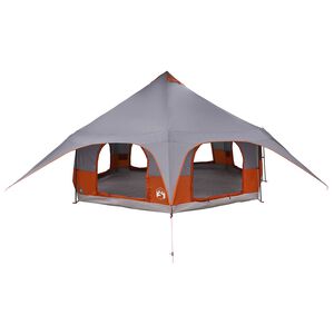 vidaXL Barraca Familiar 10 pessoa Cinza e Laranja