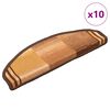 vidaXL Tapetes de escadas adesivos 10 pcs 65x21x4 cm castanho