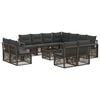 vidaXL Conjunto de Sof&aacute; de Jardim 12 pcs Cinzento vime PE