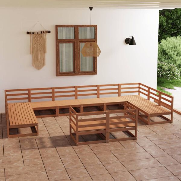 vidaXL 12 pcs conjunto lounge de jardim pinho maci&ccedil;o