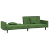 vidaXL Sof&aacute;-cama 2 lugares com duas almofadas veludo verde-escuro