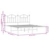 vidaXL Estrutura de cama com cabeceira 180x200 cm metal branco