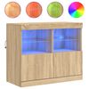 vidaXL Aparador com luzes LED 81x37x67 cm carvalho sonoma