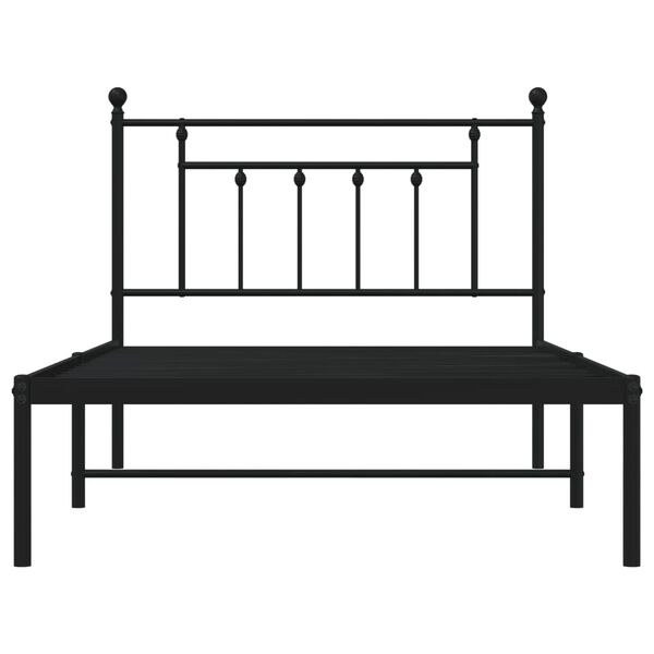 vidaXL Estrutura de cama com cabeceira 107x203 cm metal preto