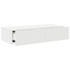 vidaXL Prateleira parede c/ gavetas 80x33x17 cm deriv. madeira branco