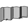 vidaXL Port&atilde;o p/ c&atilde;es com porta dobr&aacute;vel 6 pain&eacute;is 300 cm &aacute;lamo preto
