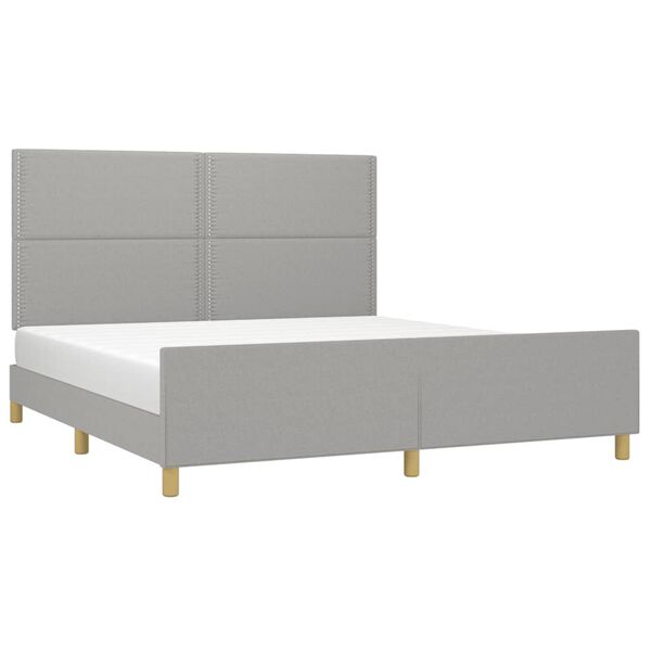 vidaXL Estrutura de cama sem colch&atilde;o 180x200 cm tecido cinzento-claro