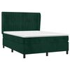 vidaXL Cama com molas/colch&atilde;o 140x200 cm veludo verde-escuro