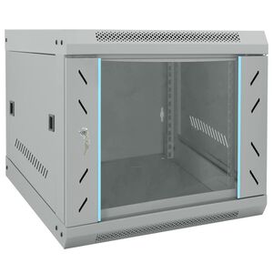 vidaXL Arm&aacute;rio de Rede com armazenamento Cinzeto 53 x 60 x 45 cm A&ccedil;o