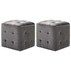 vidaXL Mesas de cabeceira 2 pcs 30x30x30 cm veludo cinzento