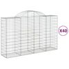 vidaXL Cestos gabi&atilde;o arqueados 40 pcs 200x50x120/140 ferro galvanizado