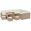 vidaXL Conjunto de Sof&aacute; de Jardim 13 unid. Bege vime PE