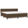 vidaXL Cama com molas/colch&atilde;o 200x200 cm tecido castanho-escuro