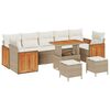 vidaXL Conjunto de Sof&aacute; de Jardim com almofada 10 pcs Bege e Creme