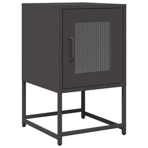 vidaXL Mesa de cabeceira 36x39x60,5 cm a&ccedil;o laminado a frio preto
